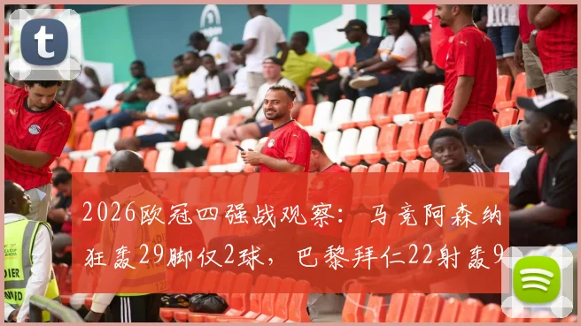 2026欧冠四强战观察:马竞阿森纳狂轰29脚仅2球,巴黎拜仁22射轰9球,差距在哪?